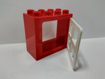 レゴデュプロ 窓 入口 2×4 赤×白 パーツ 特殊ブロック _画像4