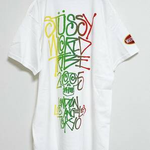 送料230円〜 激レア タグ付き未使用 2005 S/S STUSSY ステューシー × MASTERPICE マスターピース ワールド トライブ 2005 Tシャツ size Mの画像8