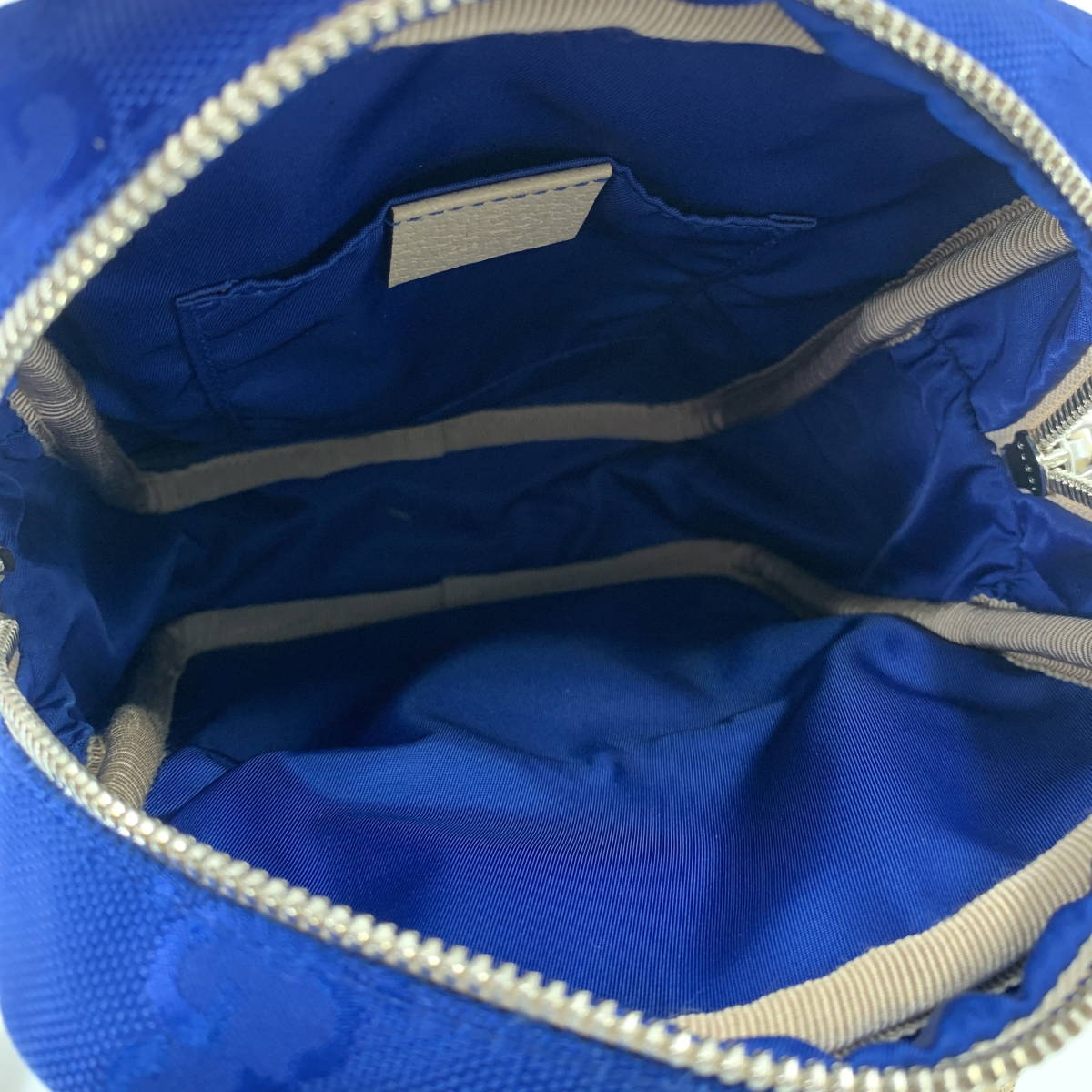1円【新品同様】現行品 GUCCI グッチ ブルー×アイボリー ストラップ