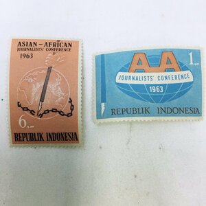 【未使用品/CH】外国切手 INDONESIA インドネシア 1963年 6，1， 切手2点 コレクション 記念　 RS0514/0000