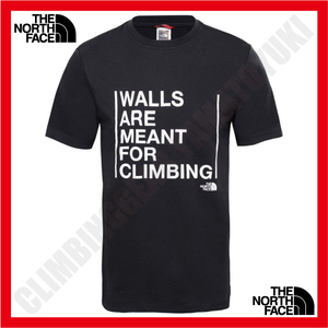 【海外限定】　サイズ：L　TNF　ノースフェイス　WALLS ARE MEANT FOR CLIMBING TEE　黒　BLACK