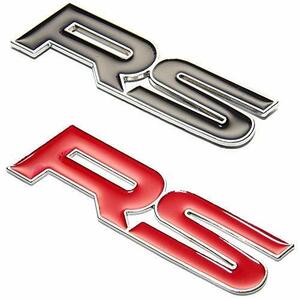 CarOver 【 3D メタル 】 汎用 RS ステッカー レーシング 立体 スポーツ 車 車用 デカール シール かっこいい 文字 ロゴ お
