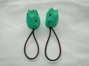  tulip hair elastic ( green ) 2 piece set hand made unused new goods 