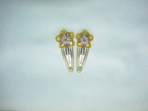  beads hairpin yellow hand made unused new goods 