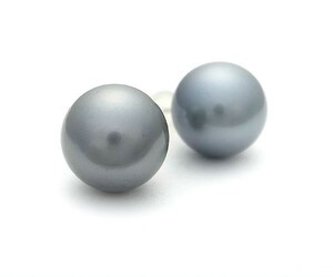 [ green shop pawnshop ] special selection jewelry south . black pearl earrings 12.6mm[ used ]