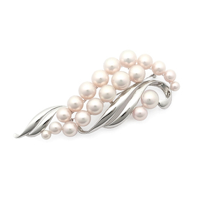 [ green shop pawnshop ] Mikimoto pearl brooch 3.9mm~8.2mm K18WG[ used ]