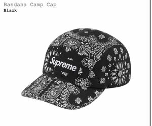 国内正規品 新品 21ss Supreme Bandana Camp Cap BLACK Free サイズ シュプリーム バンダナ キャンプ キャップ 帽子 ブラック