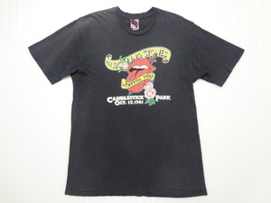 00s USAアメリカ製 CHASER THE ROLLING STONESローリングストーンズ TATTOO YOU CANDLESTICK PARK 半袖Tシャツ黒ブラックM フェード バンド