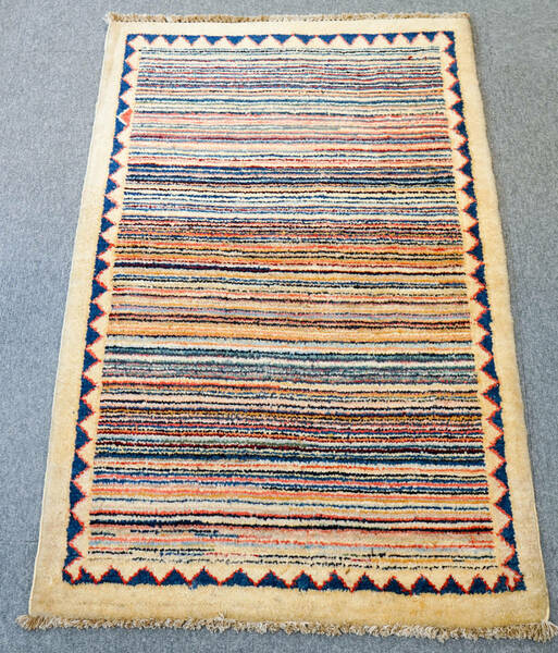 ガズニウール手織りギャッベ 118cm×80cm ペルシャ絨毯 手織り絨毯