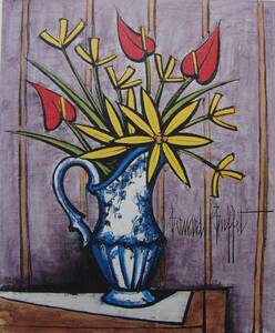 Art hand Auction Bernard Buffet, 【flower】, Popular works, Rare art books and framed paintings, Comes framed in a new Japanese frame, In good condition, free shipping, Painting, Oil painting, Nature, Landscape painting