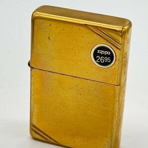 S611【未使用】Zippo ジッポー 2017 A オイルライター 1937 レプリカ ダイアゴナルライン ブラス ゴールド 喫煙具■の画像2