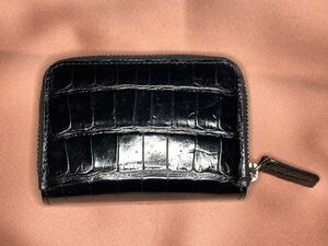小銭入れ コインケース ラウンドファスナー クロコダイル 財布 ブラック 新品未使用品