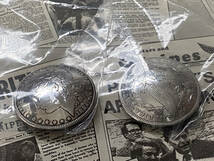 2個セット1880年代 オールド 銀貨 シルバー ピースコイン 1ドル モルガン イーグル 1884年 1889年 ネジ式 コンチョ アンティークコイン_画像5