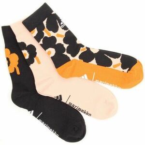 【新品・未使用品・タグ付】marimekko マリメッコ adidas アディダス コラボ 靴下 ソックス 3足組 Mサイズ25-27㎝ ウニッコ柄