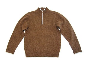  Italy made VALDOGLIO × BEAMS F Wald rio Beams half Zip knitted sweater 