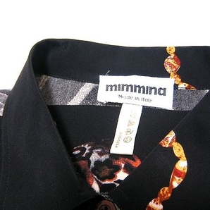 イタリア製 MIMMINA ミンミーナ 総柄デザイン シルクシャツ ブラウス ヴィンテージ VINTAGE オールド MADE IN ITALY の画像7