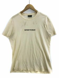 EMPORIO ARMANI エンポリオアルマーニ 綿100％ Tシャツ sizeS/クリーム ■◆ ☆ dfa5 メンズ