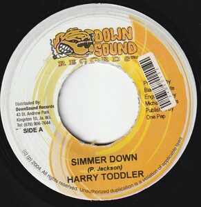 JA盤7&#34;EP★Harry Toddler★Simmer Down～Bob Marley & The Wailers替歌★カリプソRiddim～Corn Piece★2004年★Down Sound★超音波洗浄