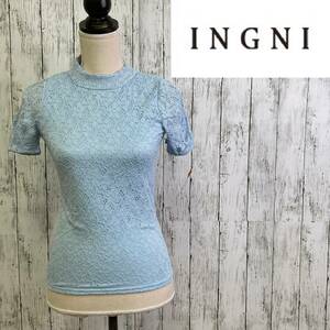 INGNI* wing *S*H/N race /T short sleeves ice blue * size M