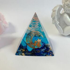 ピラミッド型オルゴナイト☆ターコイズ&ラピスラズリ入りno.117
