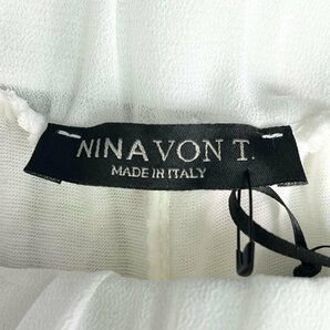 未使用タグ付き NINAVON T. プリーツ ガウチョパンツ Mサイズ イタリア製 白/ホワイト digjunkmarketの画像7