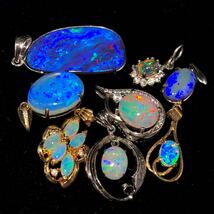 ■オパールペンダントトップ18点おまとめ■j 重量約28.5g Opal opal pendant ウォーター ホワイト fire 遊色 accessory jewelry silver CE0_画像4