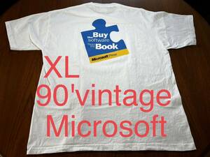 90'vintage Microsoft Tシャツ　マイクロソフト　ヴィンテージ 企業　テック企業Tedm