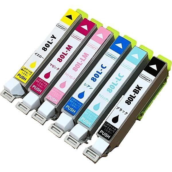 送料無料 EPSON IC6CL80L 6色セット IC80L互換インク EP-707A EP-708A
