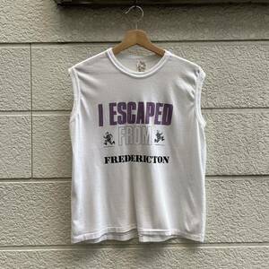 80s USA古着 カナダ製 ノースリーブTシャツ 白 ホワイト タンクトップ KEEPERWEAR フレデリクトン アメリカ古着 vintage ヴィンテージ