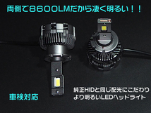 爆光モデル◆トヨタ 20ヴェルファイア純正HID D4S LED変換ヘッドライトバルブ 車検対応_画像2