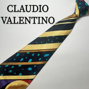 クラウディオバレンティノ CLAUDIO VALENTINO ネクタイ シルク カラフル 総柄 華やか ハイブランド 多色 絹