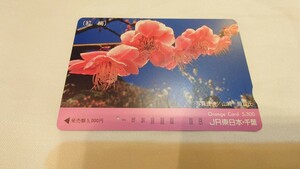 ◆JR東日本◆紅梅◆記念オレンジカード5300円券1穴使用済