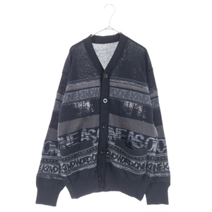 Sacai サカイ 23SS ×Eric Haze Jacquard Knit Cardigan 23-02984M エリックヘイズ ジャガード ニットカーディガン ブラック