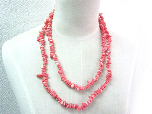 .. Super Long necklace ... pink sea bamboo .. san .01-304