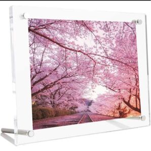 【中古】アクリルフォトフレーム 写真立て A4サイズ 写真フレーム 装飾用 両面透明 縦横兼用 写真飾り