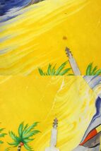 50s ビンテージ Hale Hawaii WAIKIKI SHORE 多色刷り チリメン レーヨン オールオーバーパターン ハワイアン アロハ シャツ M オンブック_画像10