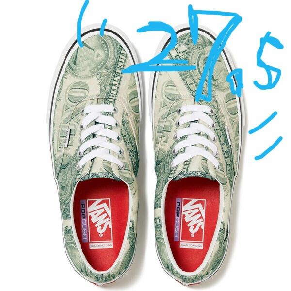 Supreme Vans Dollar Era 27.5cm US9.5 新品　未使用　送料無料　バンズ　シュプリーム