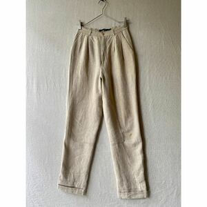 [100%linen]USA made 80s Ralph Lauren jodhpur z pants / lady's two tuck Vintage 90s rrl P3-01004-9298 sale