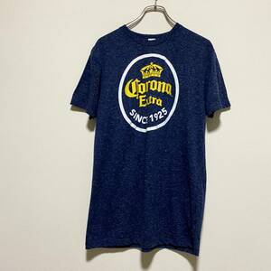 アメリカ古着　コロナビール　企業物　半袖Tシャツ　飲料　ブルー　公式　Mサイズ　プリント　【J621】