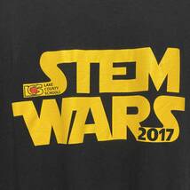 アメリカ古着　パロディ　STEM WARS 半袖Tシャツ　プリント　XLサイズ　ビッグサイズ　コットン　ブラック　【J625】_画像5