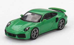 1/64 MINI-GT Porsche ポルシェ 911 ターボ S パイソングリーン (左ハンドル)【525】