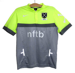 ⑧極美品 NIKE ナイキ NFTB ELITE DRI-FIT S/S 吸汗速乾 ドライ トレーニングトップ シャツ Mサイズ イエロー×グレー