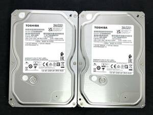 【送料無料】 2個セット ★ 2TB ★　DT02ABA200V　/　TOSHIBA【使用時間：5596ｈ＆3957ｈ】2021年製 良品 3.5インチ内蔵HDD AVコマンド対応