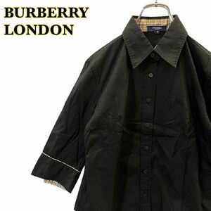 BURBERRY バーバリー　７分丈袖　シャツ　黒　レディース　Mサイズ　【AY1137】