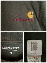 Carhartt カーハート　半袖Tシャツ　ロゴ刺繍　グリーン　メンズ　Mサイズ　【AY1152】_画像9