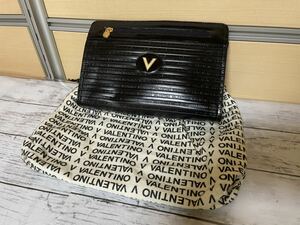 23A06-67N:MARIO VALENTINO 当時もの　マリオバレンティノ　クラッチバッグ セカンドバッグ レザー 革 レトロ ゴールド金具