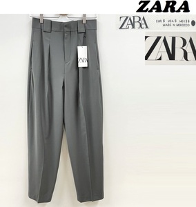 未使用品 /S/ ZARA チャコール ダーツパンツ レディース タグ カジュアル ボトム 通勤 定番 フェミニン 大人可愛い ガーリー デイリー ザラ