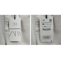 未使用品 /36/ ZARA ホワイトミッドライズ ジーンズ レディース タグ カジュアル クロップド フレア フェミニン 大人可愛い デイリー ザラ_画像2