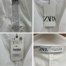 未使用品 /S/ ZARA ホワイト プリーツクロップドブラウス 長袖 レディース タグ カジュアル トップス フェミニン 大人可愛い デイリー ザラ_画像8