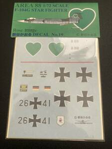 AREA88 1/72 F-104G STAR FIGHTER Rose Ridge 新谷かおるDECAL No.19 エリア88デカール